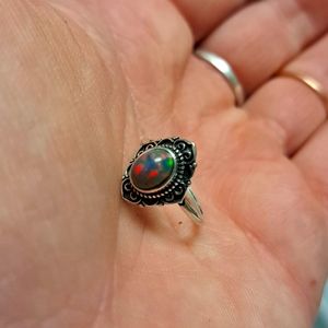 Ethiopian opal ring 925